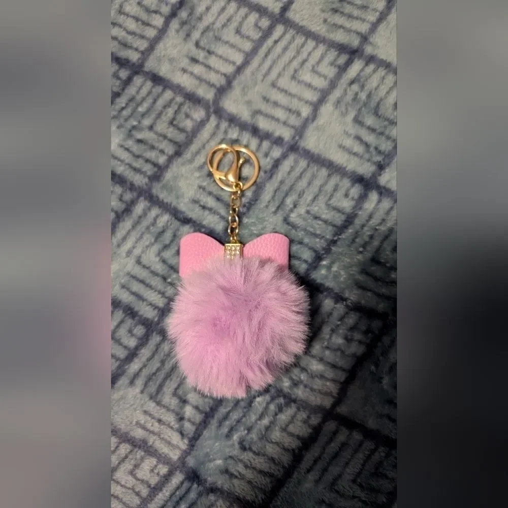 Pink Fluffy Keychain Accessory (New)